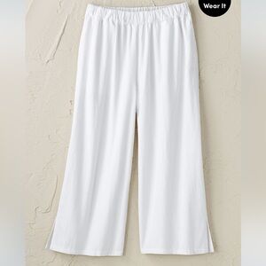 Coldwater Creek Cream Textured Pants